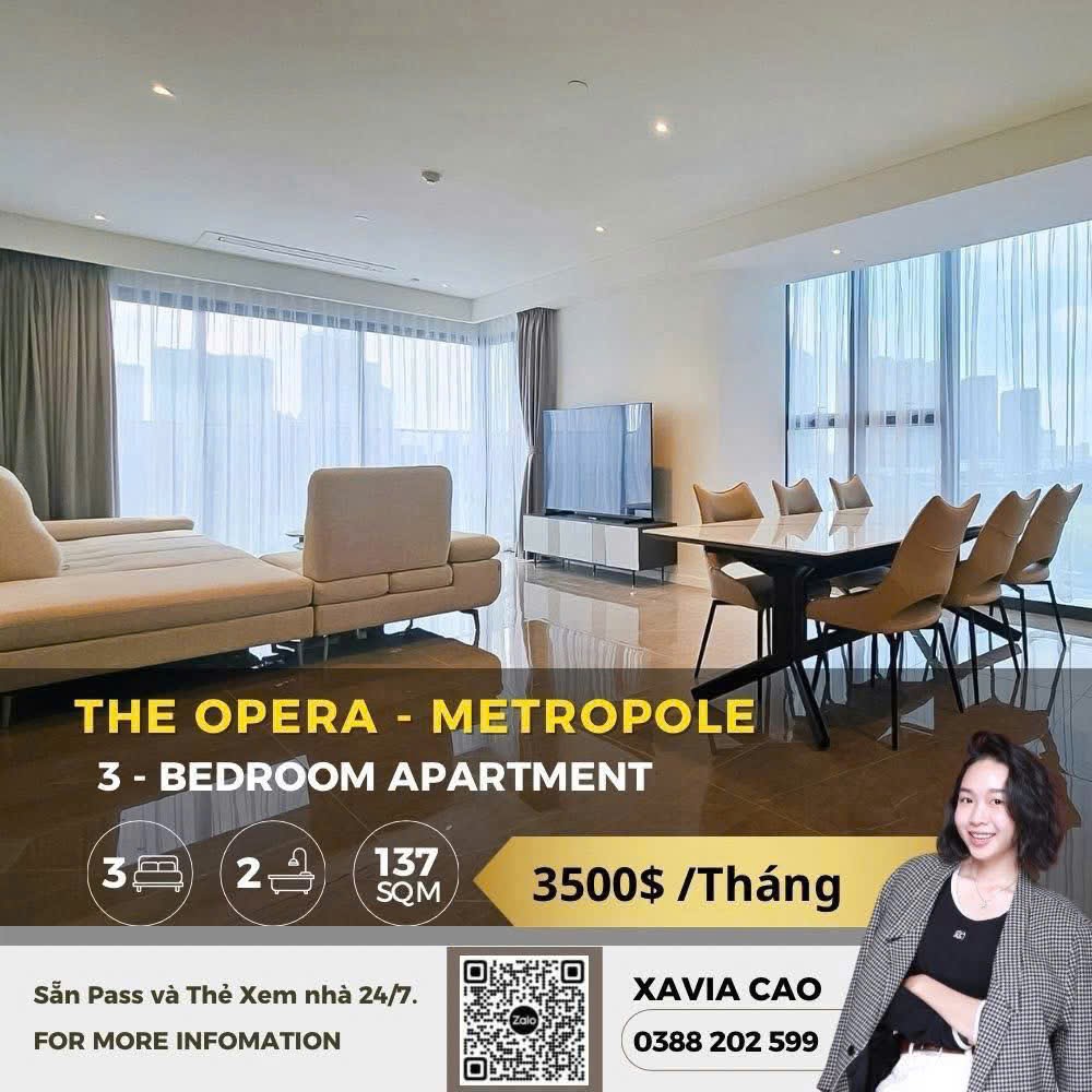 Cho thuê căn hộ 3PN The Opera, full nội thất cao cấp, view sông trực diện
